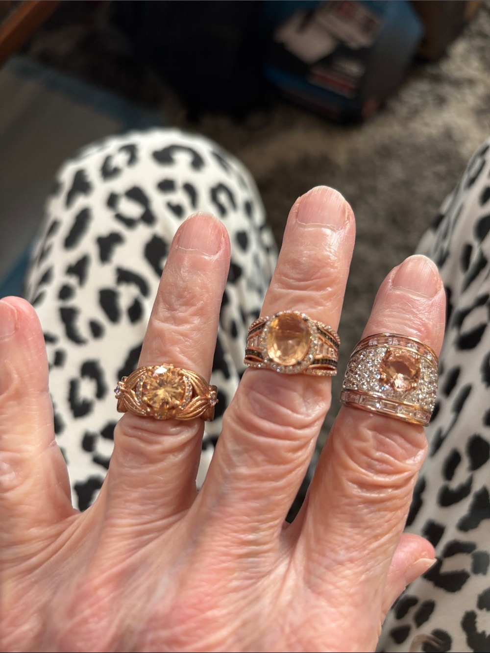 JTV Rose Gold-Tone mocha and morganite color czs , pick #1,2,3